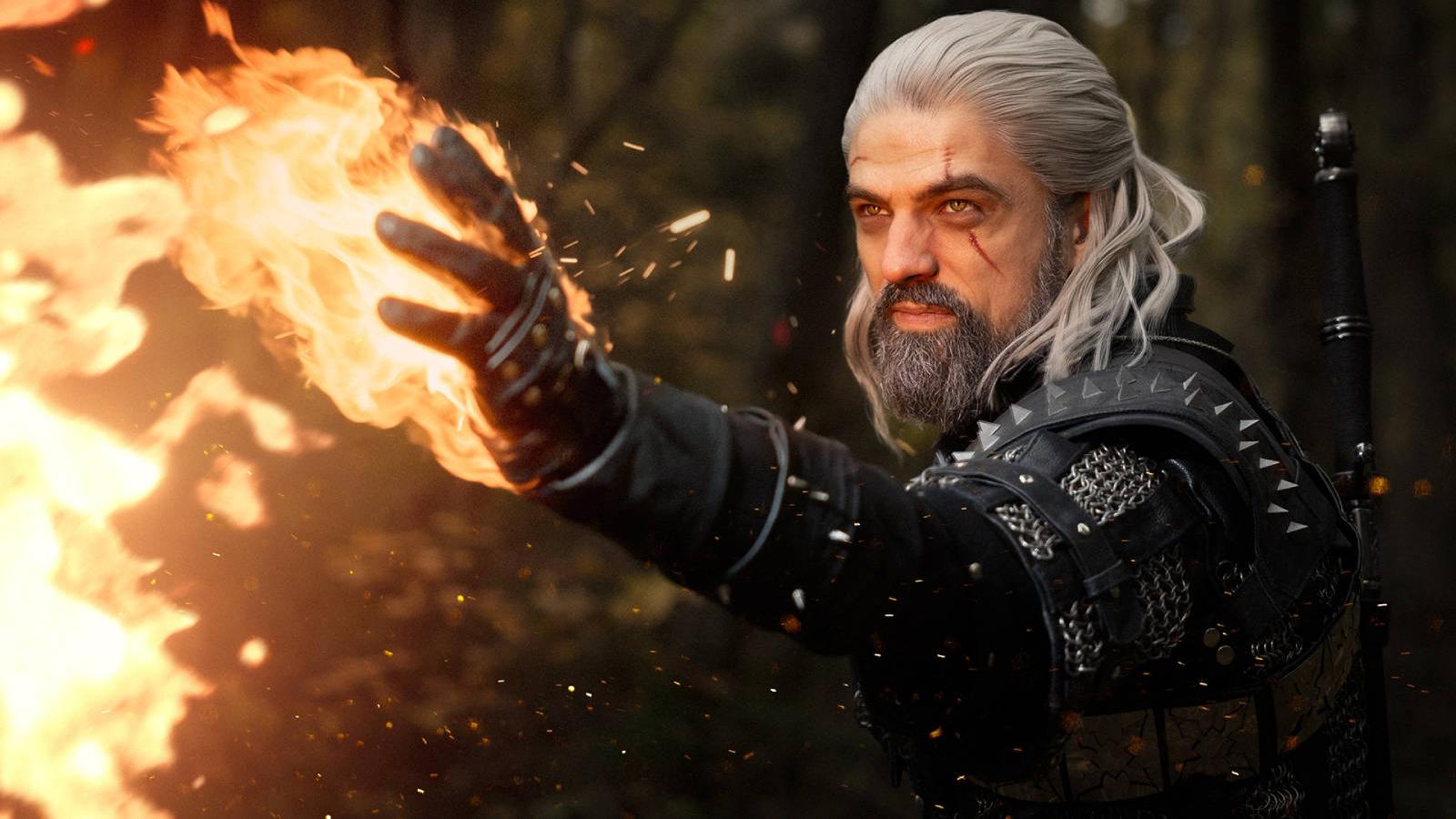 Battle in the Forest: Cosplayer Embodies Geralt from The Witcher Universe