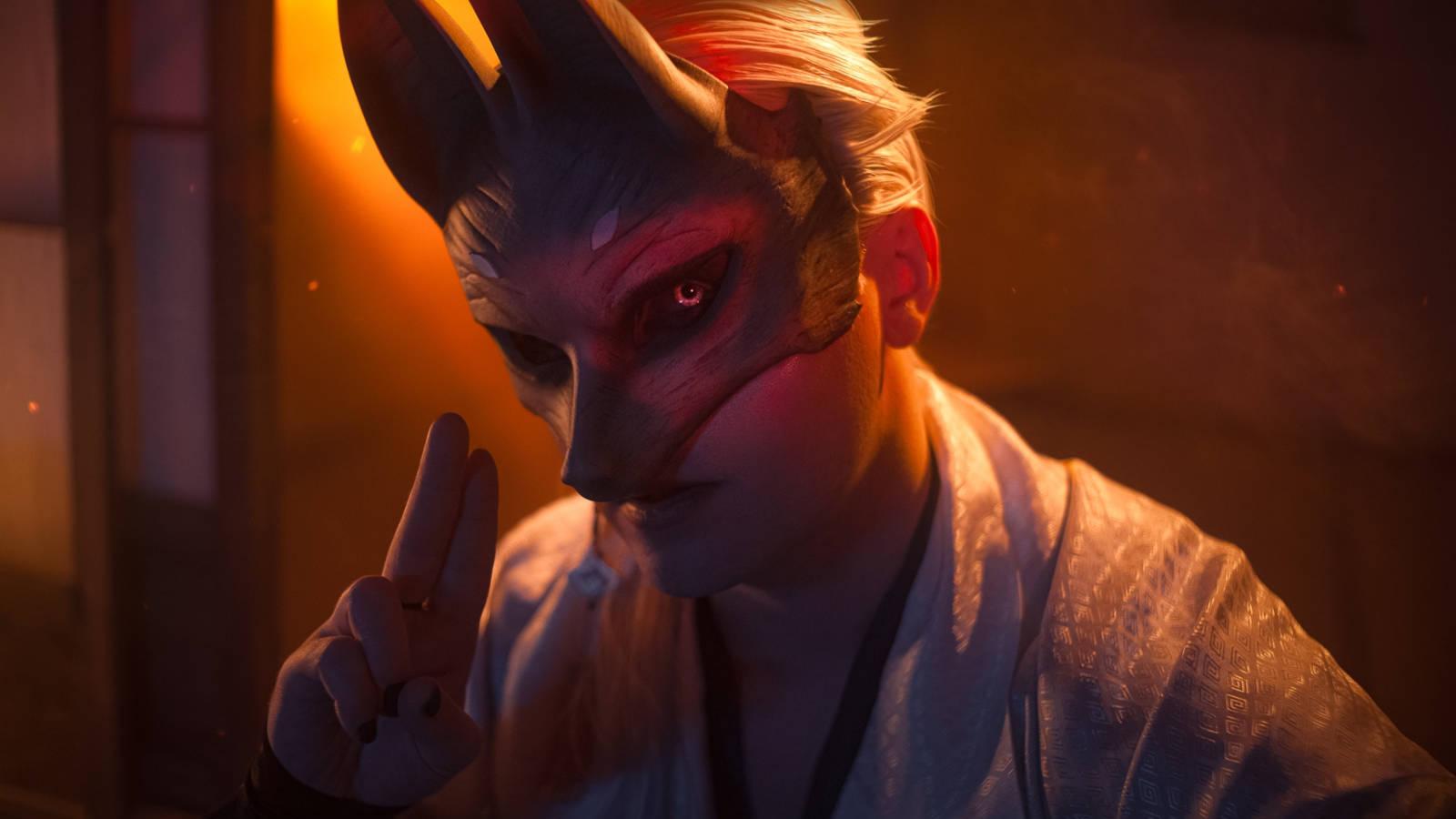 Cosplayer portrays Fox Mask from Silent Hill f — possessed by a deity
