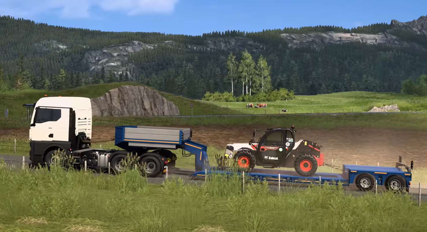 Euro Truck Simulator 2 and ATS Receive DLC Featuring Bobcats and Other Machinery