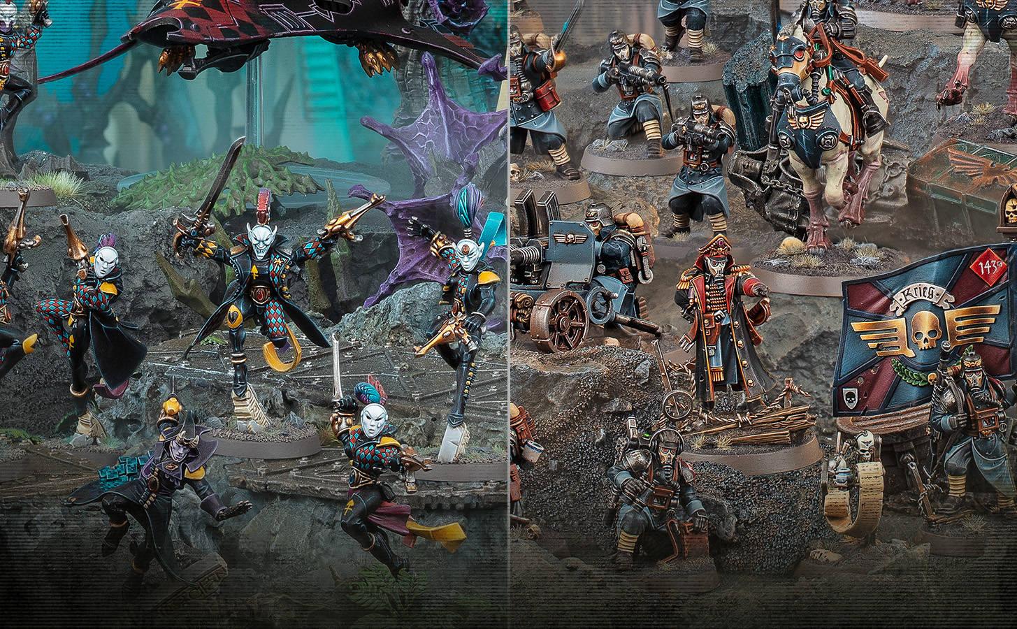 Разработчики Warhammer 40,000 анонсировали боевые патрули «Арлекины» и «Корпус Смерти Крига» Разработчики Warhammer 40,000 анонсировали боевые патрули «Арлекины» и «Корпус Смерти Крига»