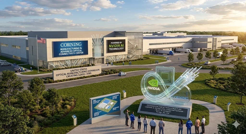 Nvidia и Corning запускают в США масштабное производство систем оптической связи для ИИ-инфраструктуры