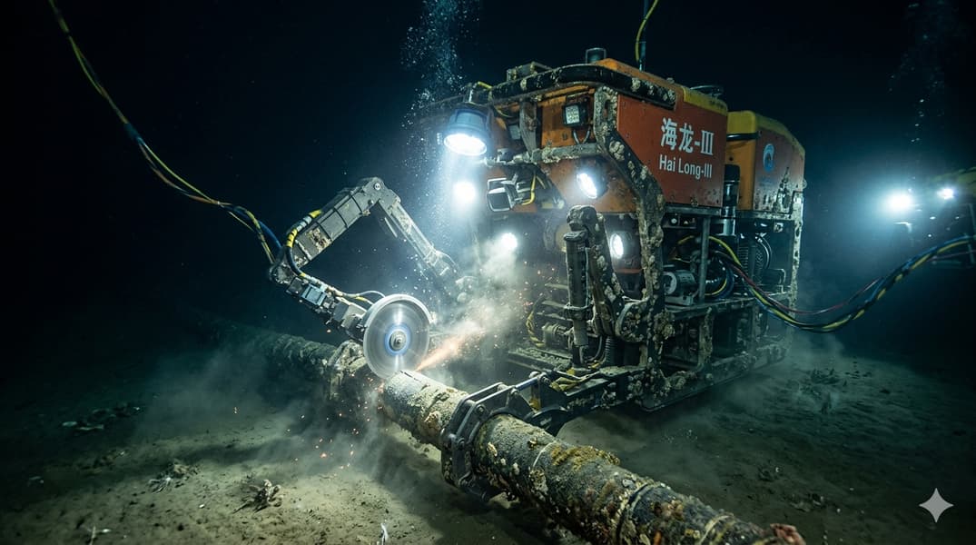 Китай испытал глубоководный аппарат для перерезания кабелей на глубине до 3500 метров