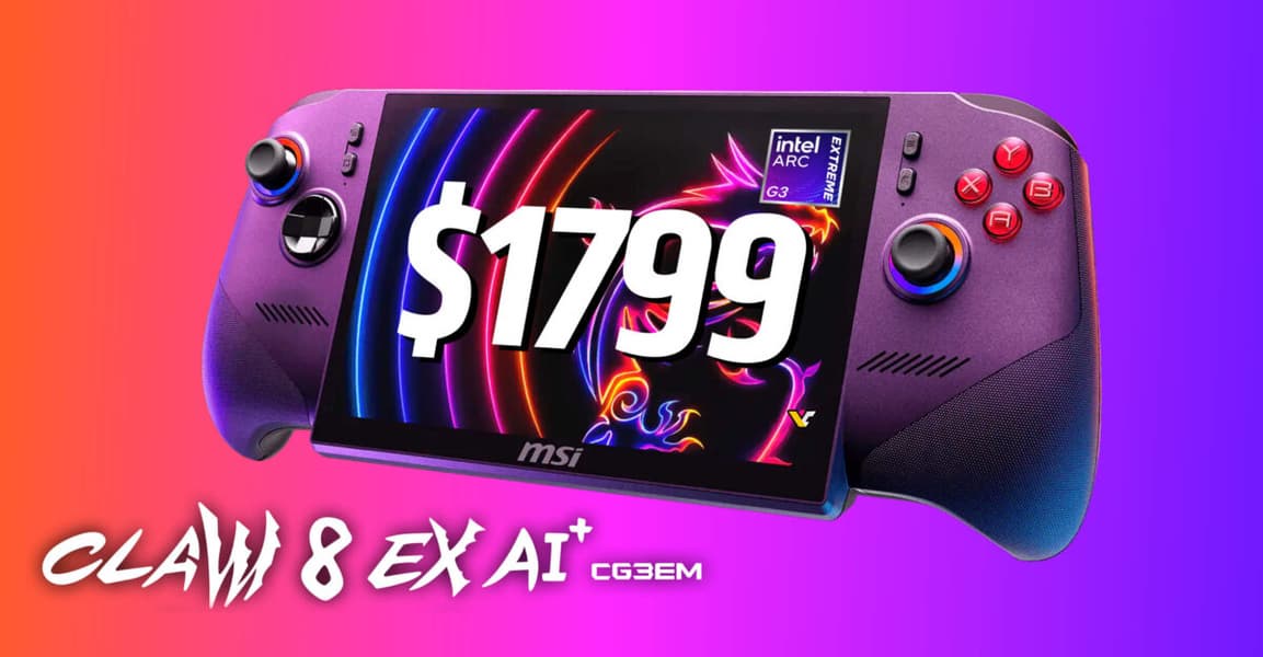 MSI Claw 8 EX AI+ с мощным Intel Arc G3 Extreme оценили почти в 2000 долларов MSI Claw 8 EX AI+ с мощным Intel Arc G3 Extreme оценили почти в 2000 долларов
