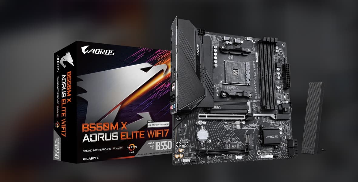 Гибрид прошлого и будущего: Gigabyte выпустила плату B550M X Aorus Elite WIFI7 с сокетом AM4 и Wi-Fi 7 Гибрид прошлого и будущего: Gigabyte выпустила плату B550M X Aorus Elite WIFI7 с сокетом AM4 и Wi-Fi 7