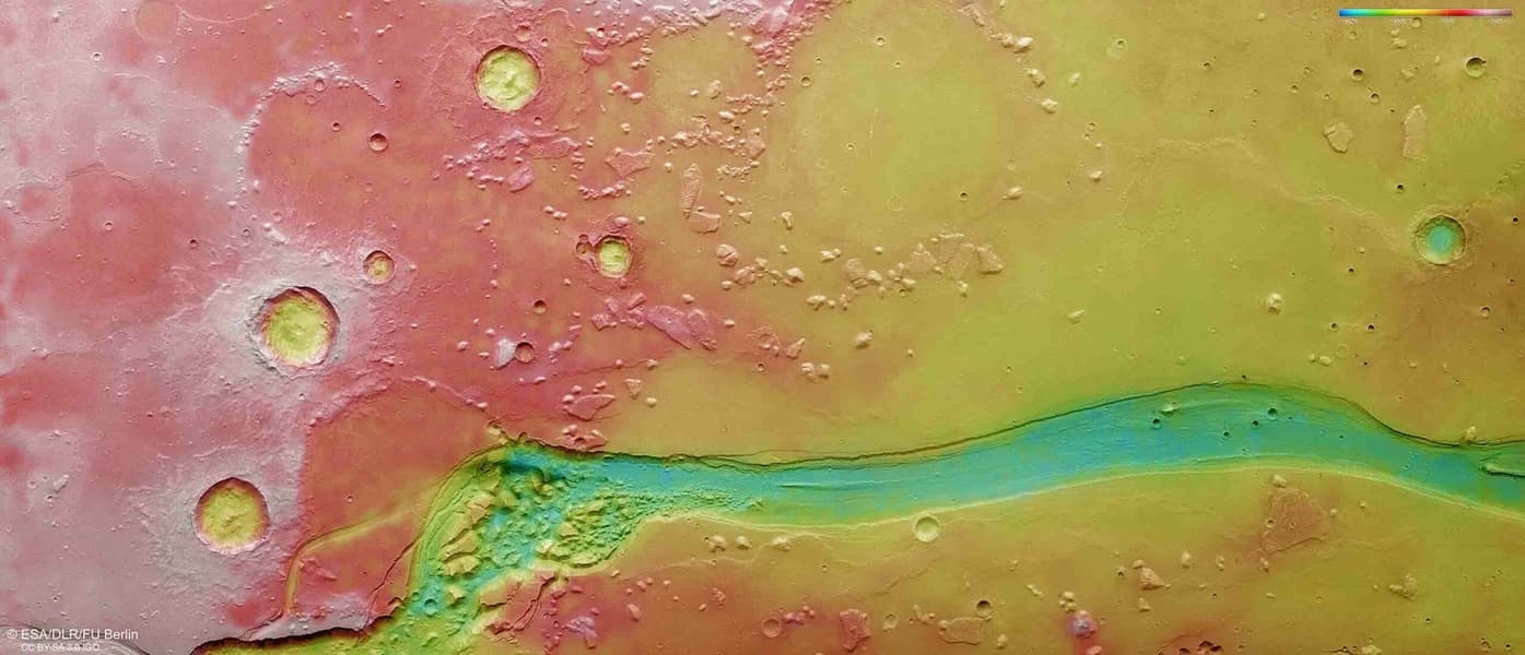Долина Шалбатана на Марсе: хаотический рельеф из воды, лавы и обвалов