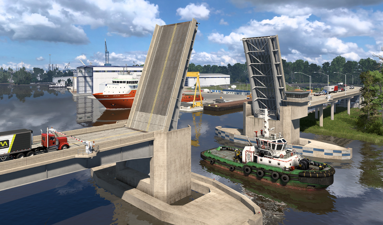 Ferries and Drawbridges of Louisiana in American Truck Simulator — New Screenshots from the Southern State DLC