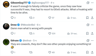Comments under the post about DDoS attacks