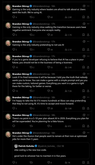 Менеджер Xbox гордо заявил, что компания использует ИИ, а потом поспешно удалил аккаунт из-за огромной волны критики