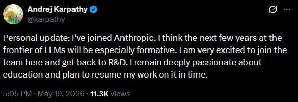 Андрей Карпатый переходит из OpenAI в Anthropic: громкий трансфер в сфере ИИ