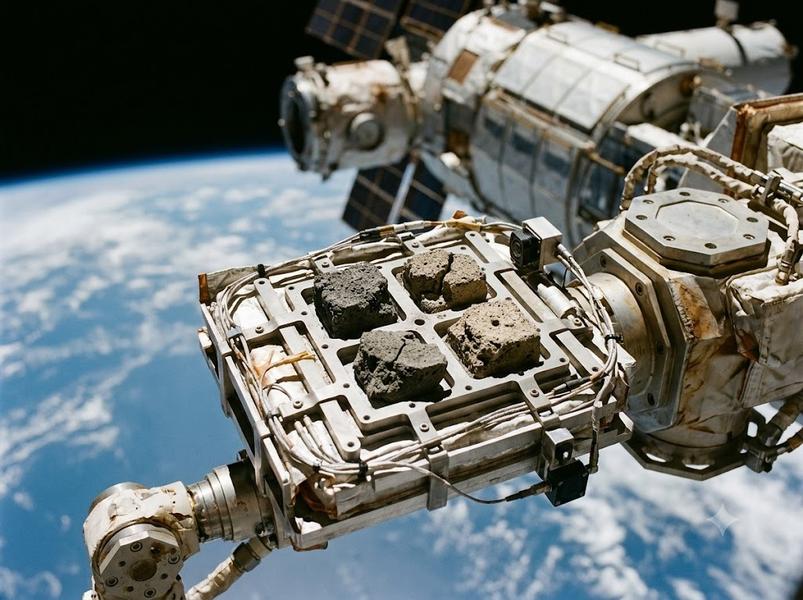 Стройматериалы для лунных баз успешно прошли полугодовое испытание на МКС Стройматериалы для лунных баз успешно прошли полугодовое испытание на МКС