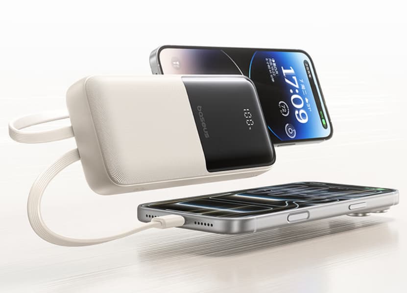 Baseus выпустила павербанк на 20 000 мА·ч с дисплеем и встроенными кабелями USB-C и Lightning Baseus выпустила павербанк на 20 000 мА·ч с дисплеем и встроенными кабелями USB-C и Lightning