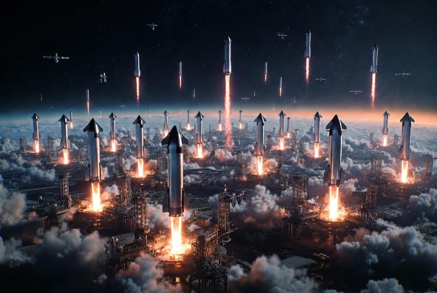 SpaceX планирует до 10 000 запусков Starship в год с выводом более 200 тонн груза за каждый полет SpaceX планирует до 10 000 запусков Starship в год с выводом более 200 тонн груза за каждый полет