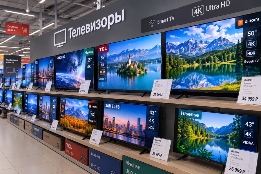 Рынок телевизоров в России: лидерство Xiaomi и успехи «Сбера» по версии «М.Видео» Рынок телевизоров в России: лидерство Xiaomi и успехи «Сбера» по версии «М.Видео»