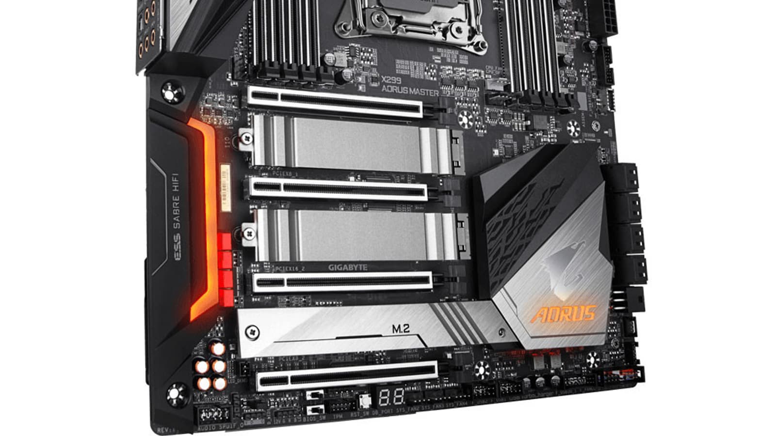 Gigabyte X299 Aorus Master — топовая системная плата без единого слота PCIe x1