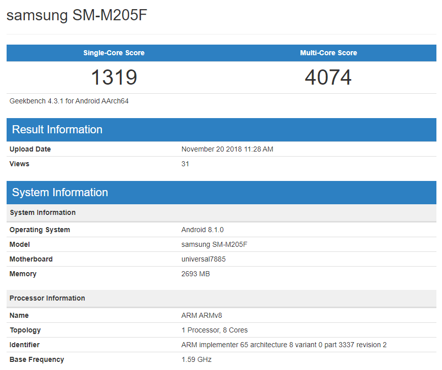 Смартфон Samsung Galaxy M2 оснащен SoC Exynos 7885 Смартфон Samsung Galaxy M2 оснащен SoC Exynos 7885