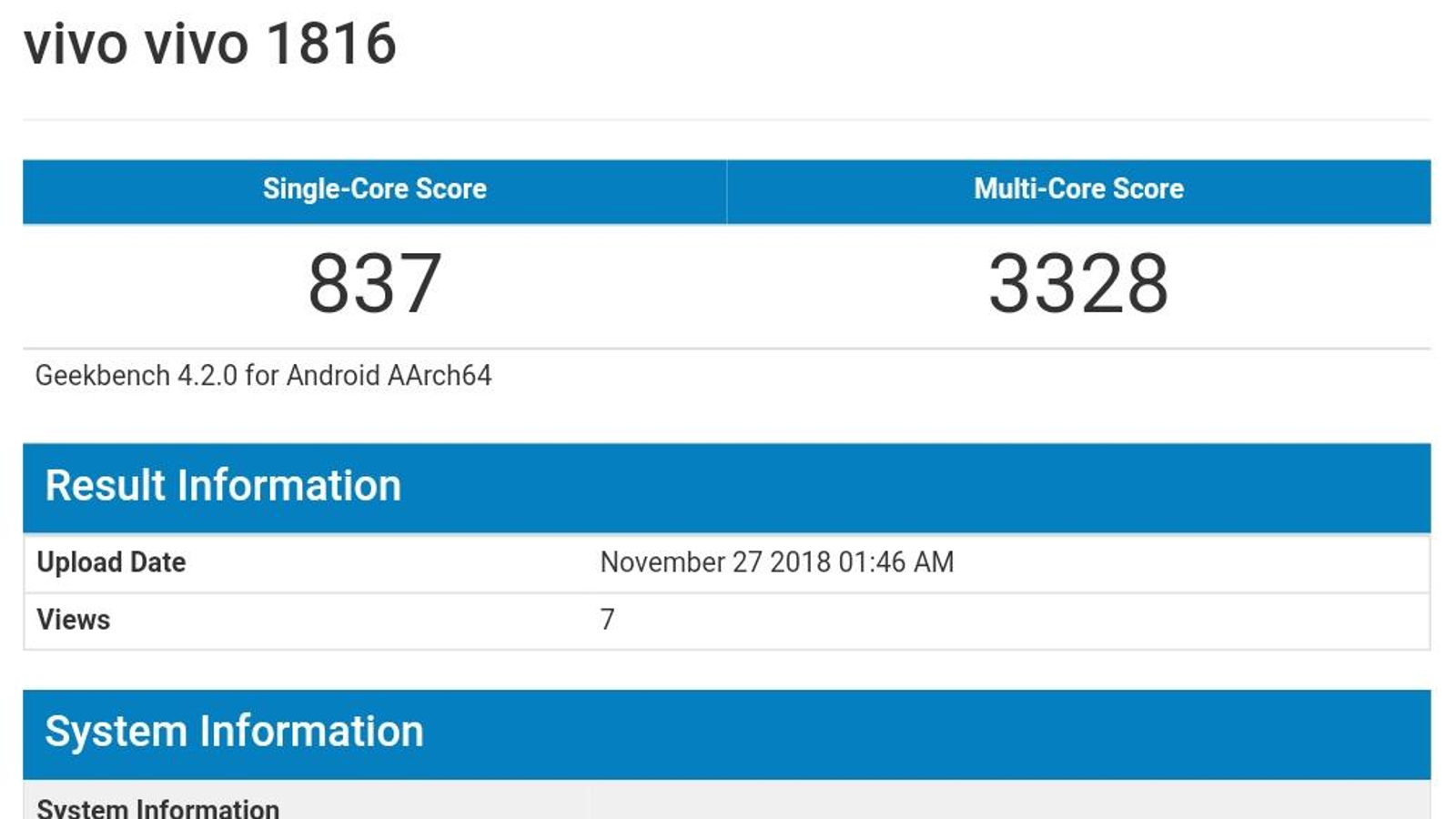 Смартфон Vivo Y91i протестирован в Geekbecnh