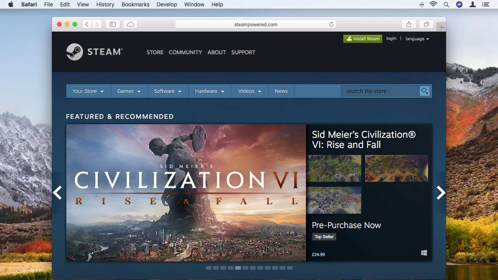 Steam прекращает поддержку OS X 10.10 Yosemite и более ранних версий macOS