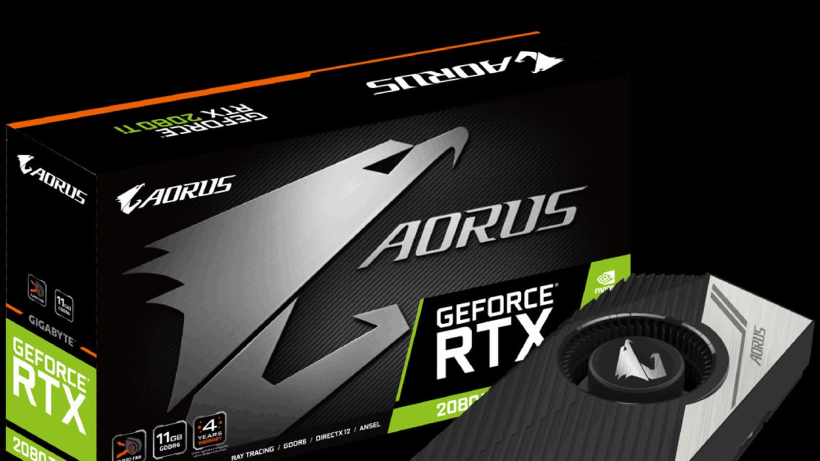Видеокарта Gigabyte Aorus Turbo RTX 2080 Ti оснащена кулером турбинного типа