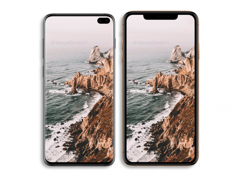 Смартфоны Samsung Galaxy S10+ и iPhone XS Max можно сравнить на новом изображении Смартфоны Samsung Galaxy S10+ и iPhone XS Max можно сравнить на новом изображении