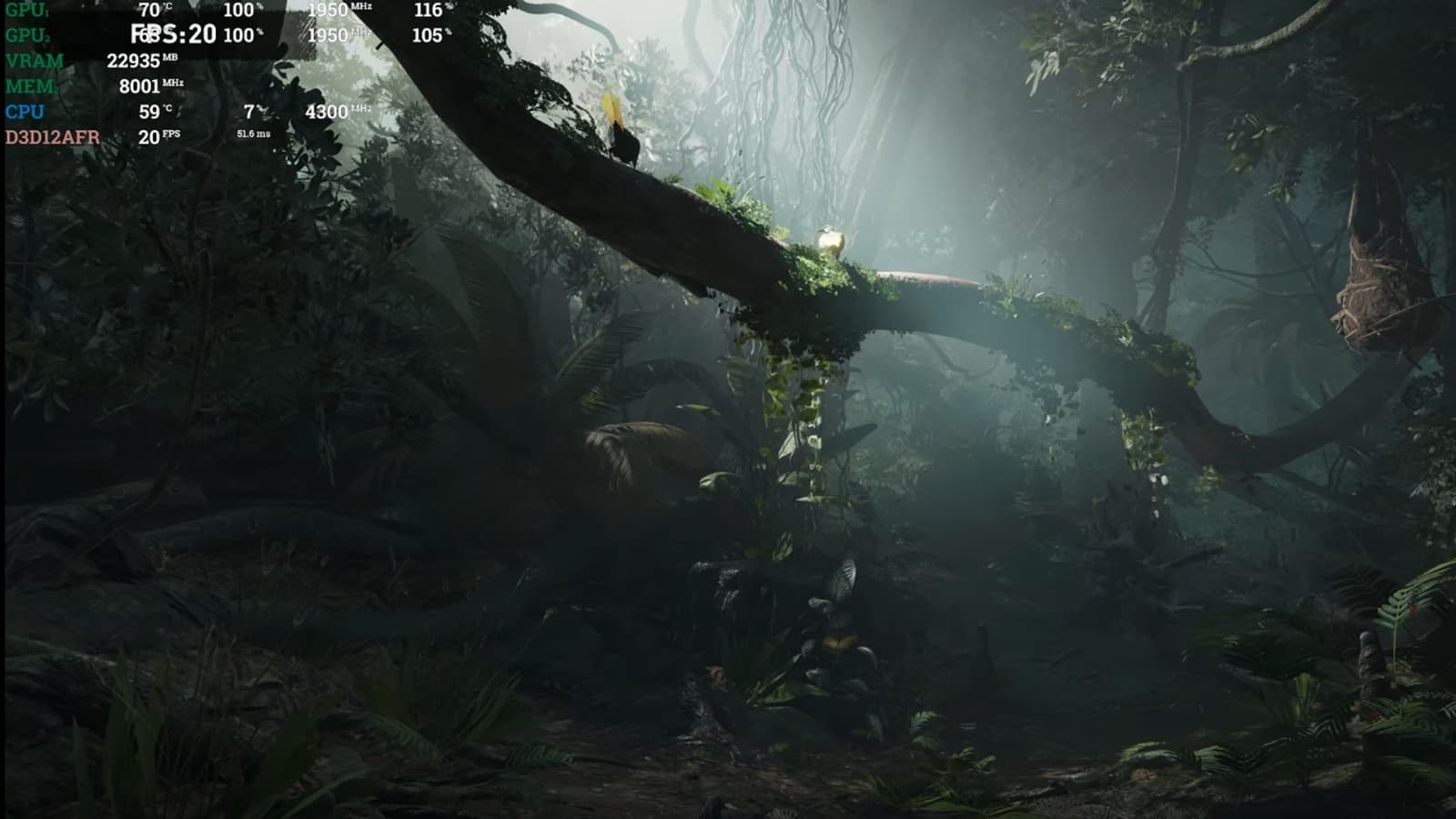 Тест системы с двумя видеокартами Nvidia Titan RTX в разрешении 8K показал, что порой даже этих ускорителей недостаточно