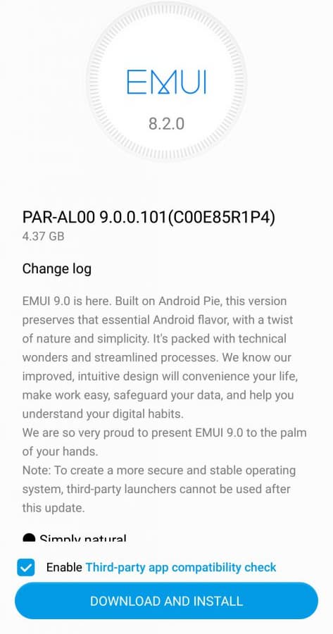 Смартфон Huawei Nova 3 получил прошивку EMUI 9 на базе ОС Android 9.0 Pie