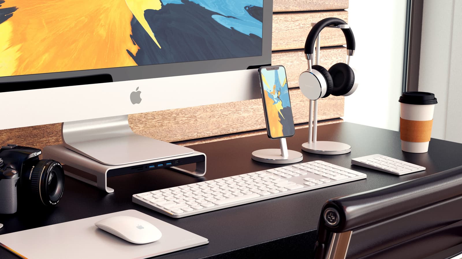 Satechi Type-C Aluminum Monitor Stand Hub — и концентратор USB, и подставка для Apple iMac