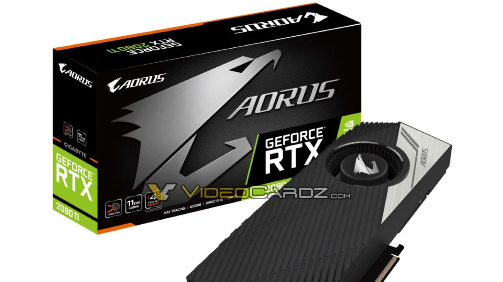 Видеокарта Gigabyte GeForce RTX 2080 Ti Aorus Turbo будет оснащена «турбиной»