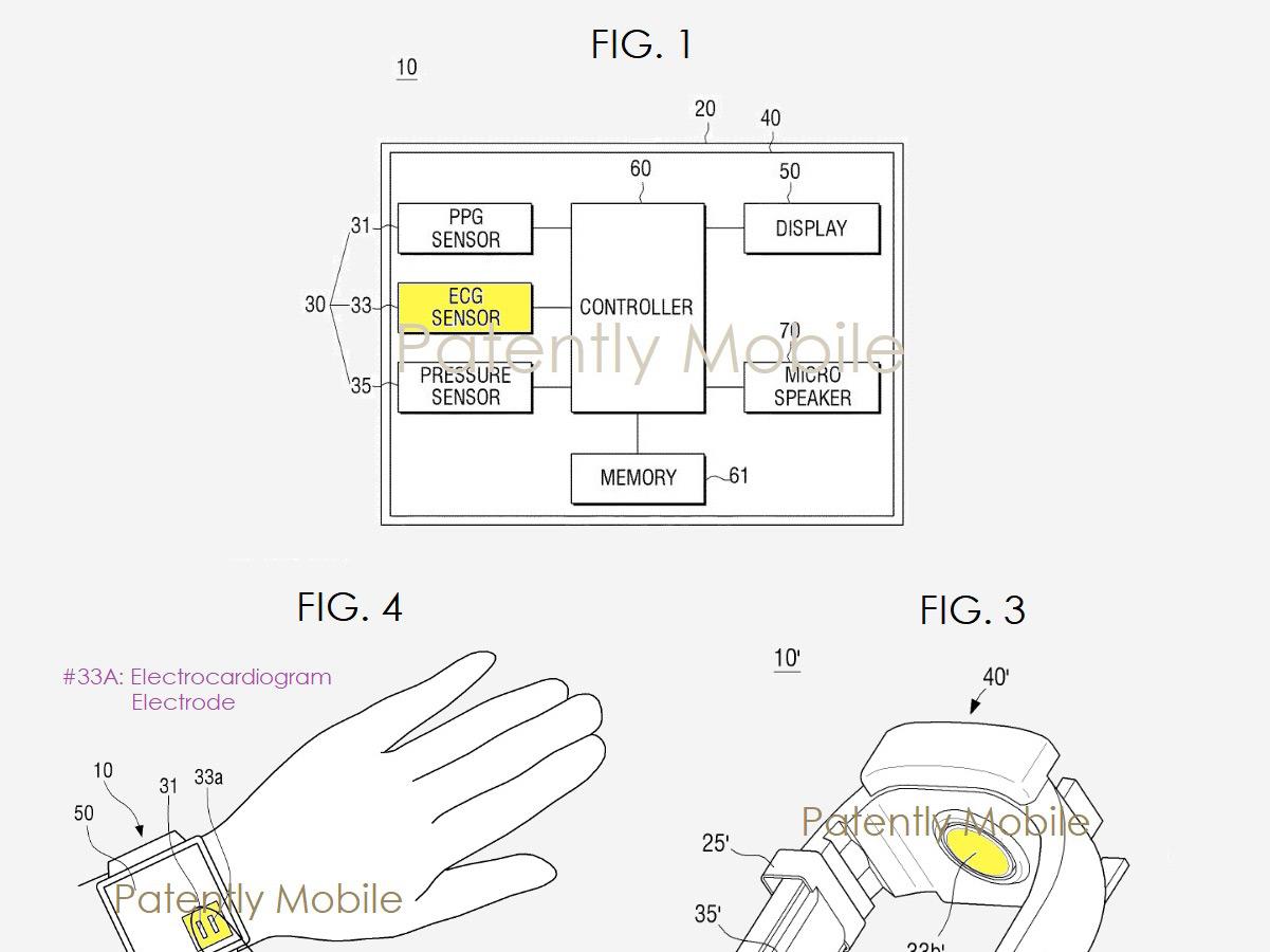 Samsung патентует умные часы с функцией электрокардиографии