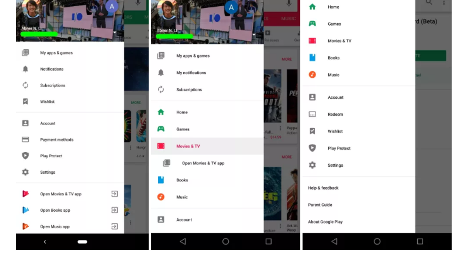 Магазин приложений Google Play подвергся редизайну