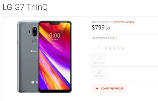 LG G7 One, который должен был стать дешевой альтернативой флагмана LG G7 ThinQ, неприятно удивляет своей ценой LG G7 One, который должен был стать дешевой альтернативой флагмана LG G7 ThinQ, неприятно удивляет своей ценой