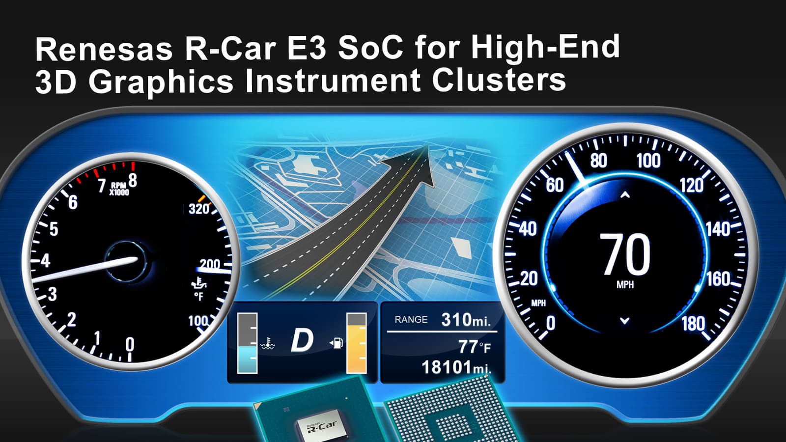 Однокристальные системы R-Car E3 с ускорителями 3D-графики предназначены для автомобилей