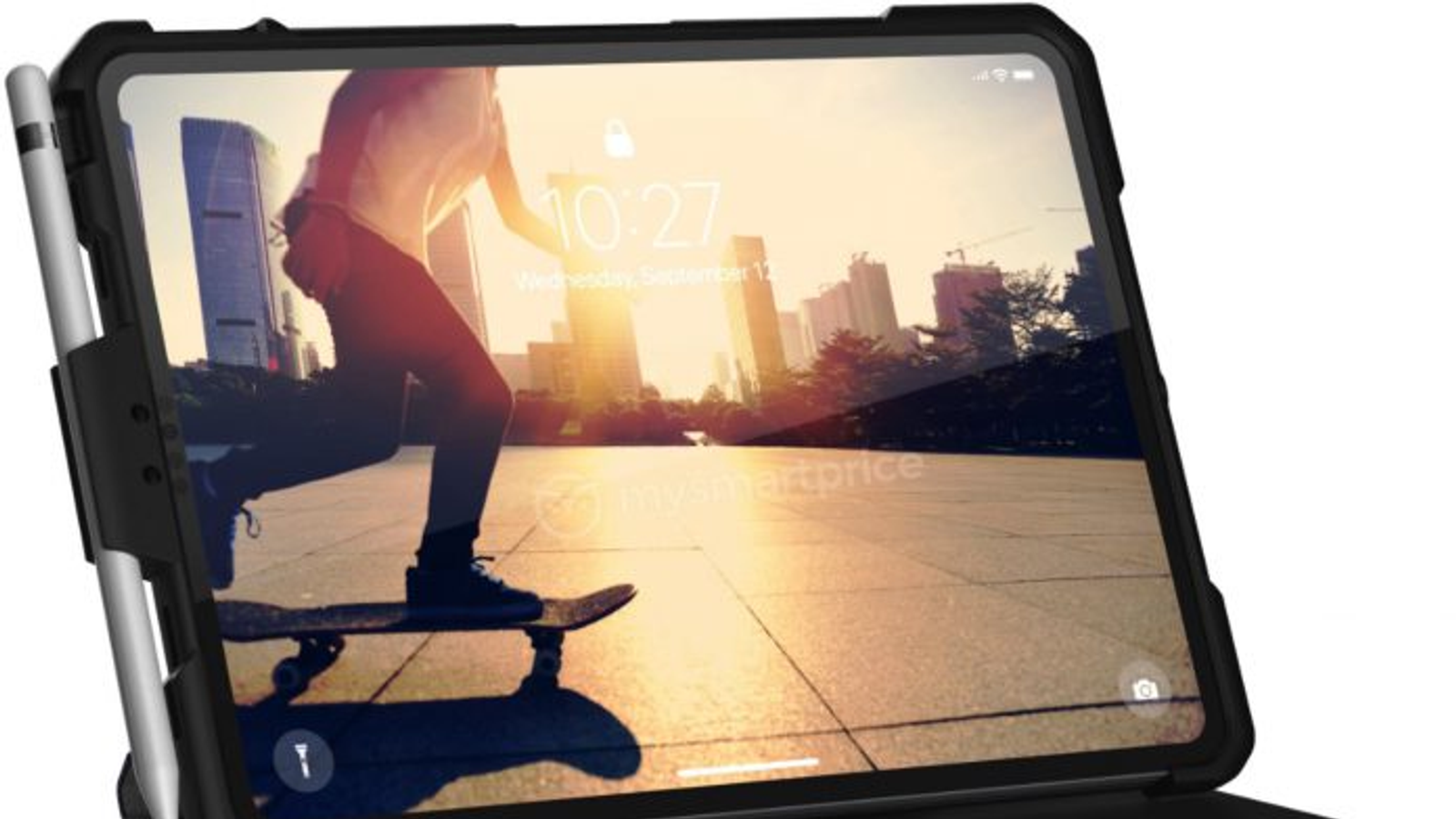 Планшет iPad Pro в чехле со стилусом Apple Pencil позирует на новом изображении