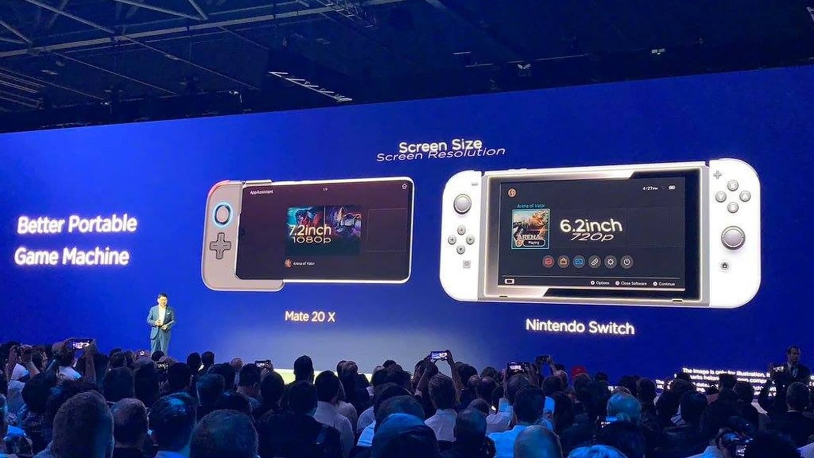 Huawei считает, что её игровой смартфон Mate 20X лучше приставки Nintendo Switch