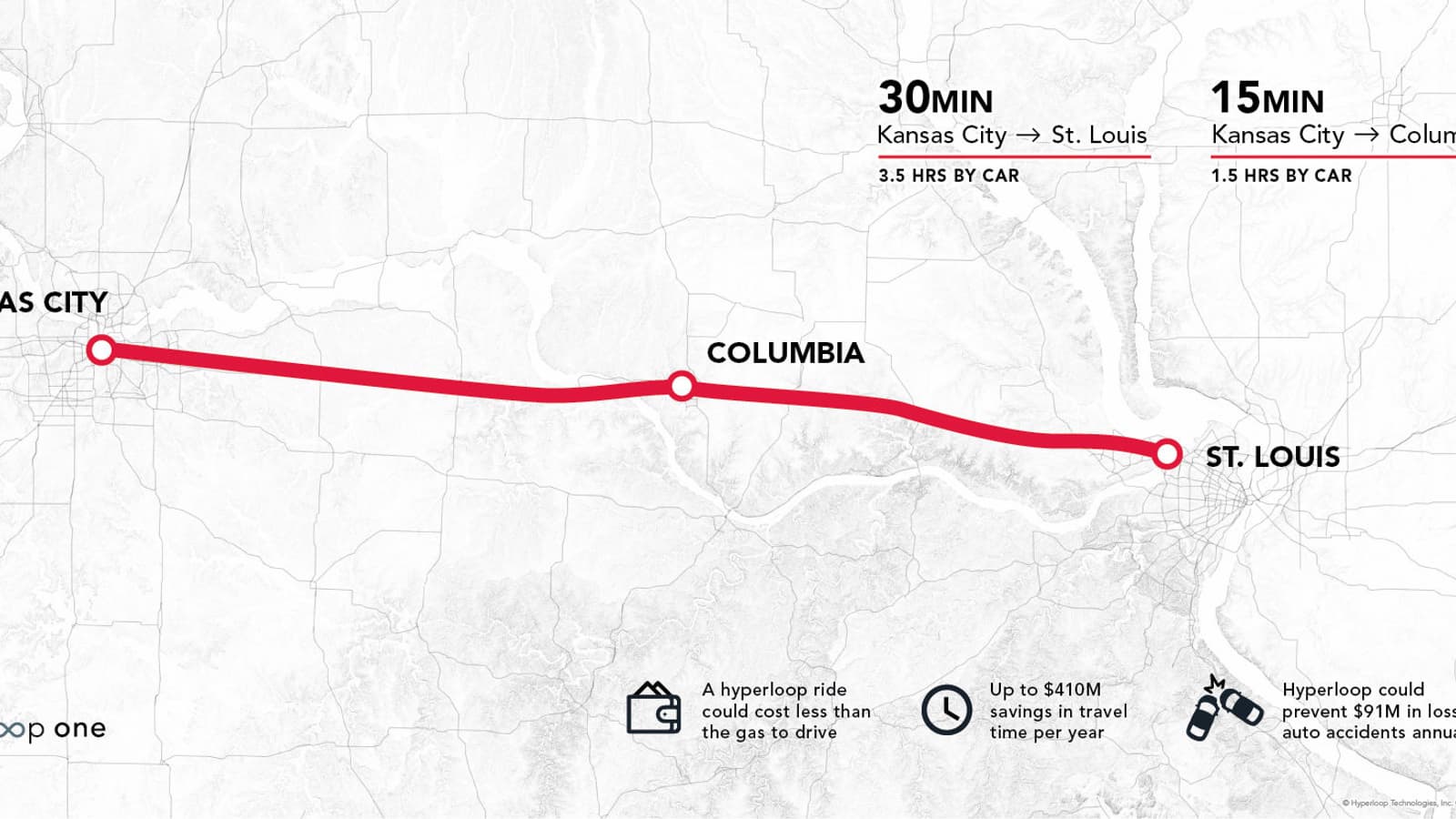 Ветка Hyperloop через весь штат Миссури получила положительное технико-экономическое обоснование Ветка Hyperloop через весь штат Миссури получила положительное технико-экономическое обоснование