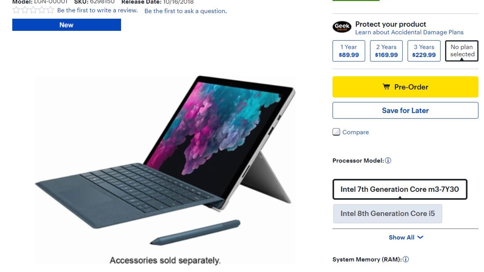 У нового планшета Microsoft Surface Pro 6 неожиданно обнаружилась доступная версия, ее цена – от 0