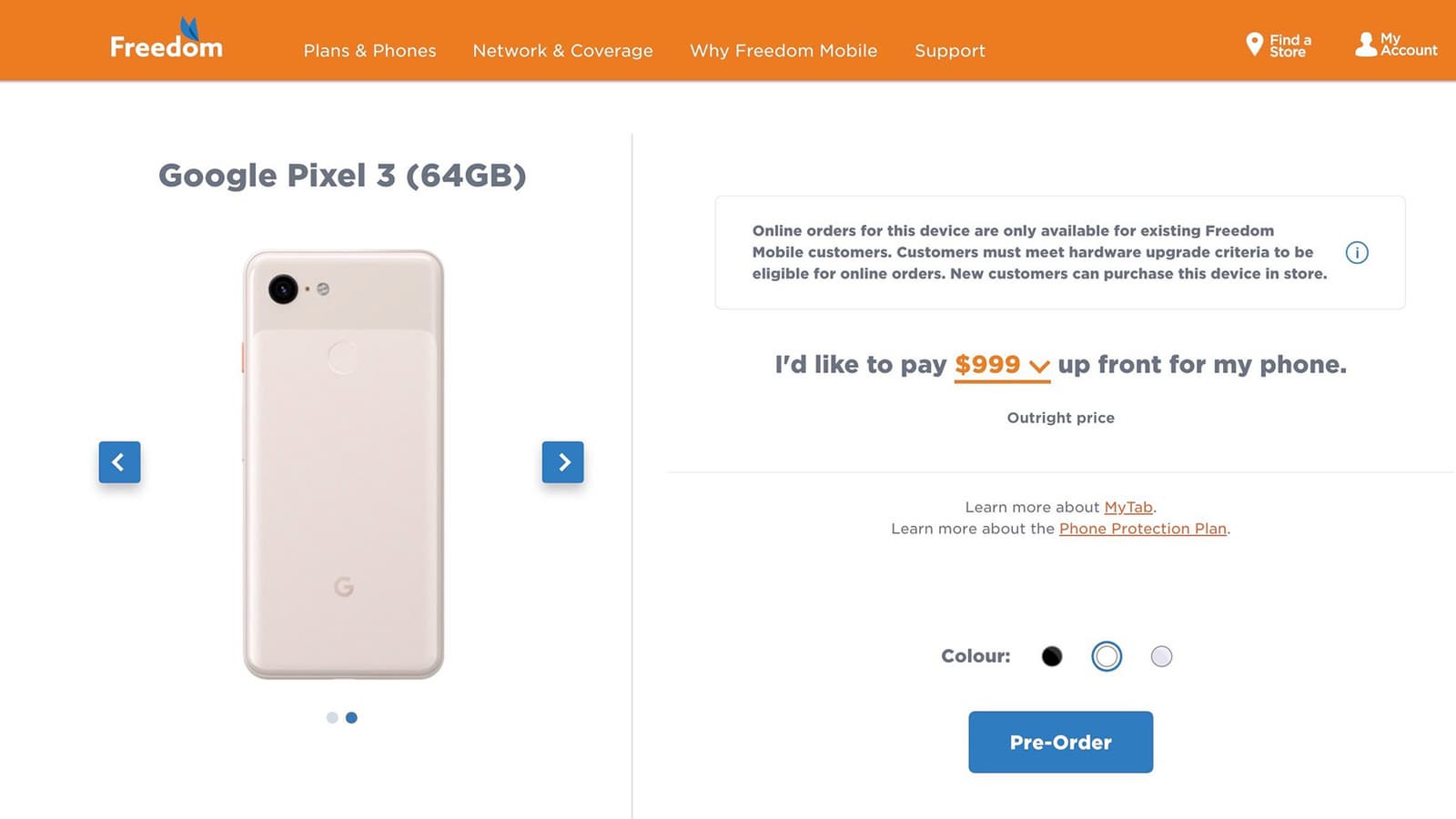 Канадский оператор раскрыл цены и подробные характеристики смартфонов Google Pixel 3 и Pixel 3 XL