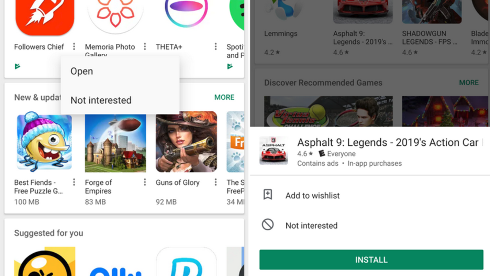 Google тестирует обновленный интерфейс Google Play