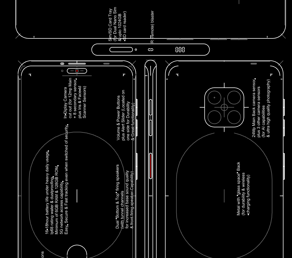 Схематические изображения и подписи к ним говорят о том, что Huawei превратит смартфон  Mate 30 Pro в флагман мечты