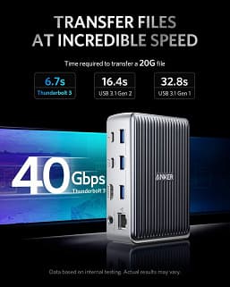 Док Anker Innovations PowerExpand Elite 13-в-1 Thunderbolt 3 Dock оснащен двумя портами Thunderbolt 3