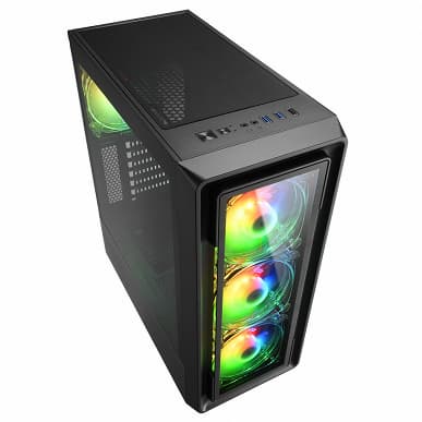 Корпус Sharkoon TK4 RGB поставляется с четырьмя 120-миллиметровыми вентиляторами, украшенными подсветкой RGB