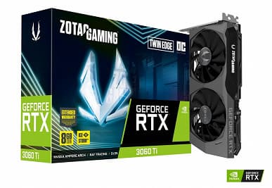 Видеокарты серии Zotac Gaming GeForce RTX 3060 Ti Twin Edge отличаются от референсного образца GeForce RTX 3060 Ti