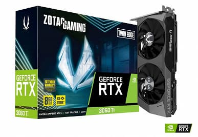 Видеокарты серии Zotac Gaming GeForce RTX 3060 Ti Twin Edge отличаются от референсного образца GeForce RTX 3060 Ti 