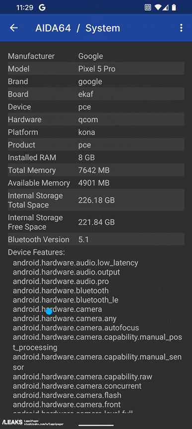 Первые фотографии Google Pixel 5 Pro с подэкранной камерой