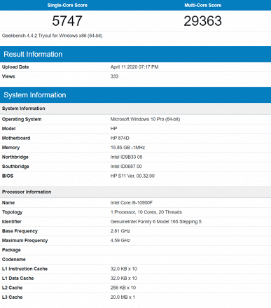 Новейший 10-ядерный настольный CPU Core i9-10900F оказался не быстрее мобильного восьмиядерного Ryzen 9 4900HS