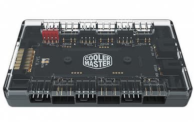 Концентратор Cooler Master MasterFan ARGB + PWM Hub превращает один разъем PWM и один ARGB в шесть разъемов каждого вида