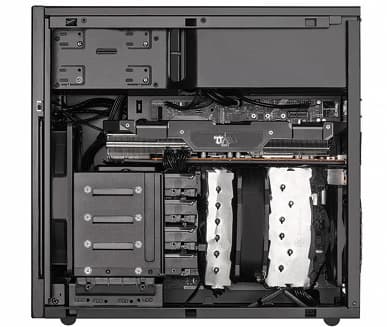 В корпусе SilverStone Technology CS330 можно разместить восемь накопителей типоразмера 3,5 дюйма 