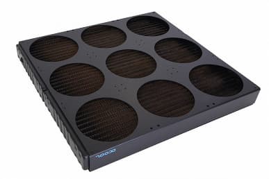 На радиаторах Alphacool NexXxoS XT45 Full Copper 1260mm SuperNova и NexXxoS XT45 Full Copper 1080mm Nova помещается по девять вентиляторов