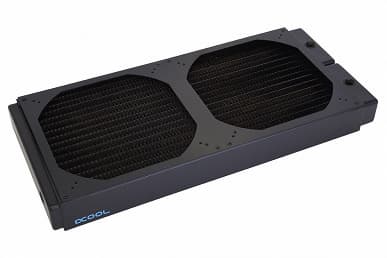 На радиатор Alphacool NexXxoS ST30 Full Copper 560mm V.2 можно поставить восемь 140-миллиметровых вентиляторов