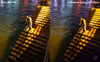 Vivo X50 Pro с суперстабилизацией ночью фотографирует лучше, чем Samsung Galaxy S20 Ultra