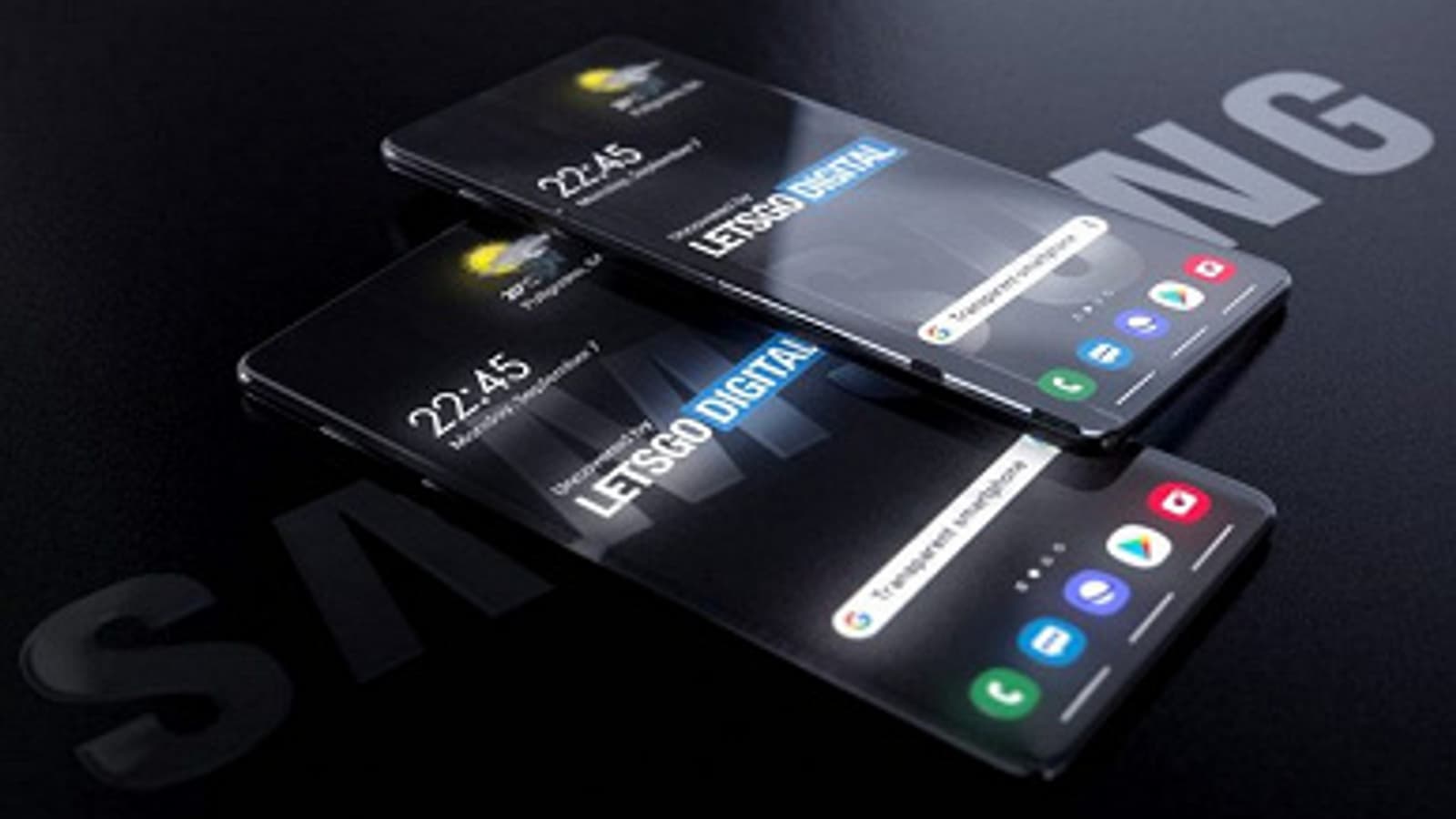 Невероятный полностью прозрачный смартфон Samsung. Это рендер, основанный на свежем патенте компании